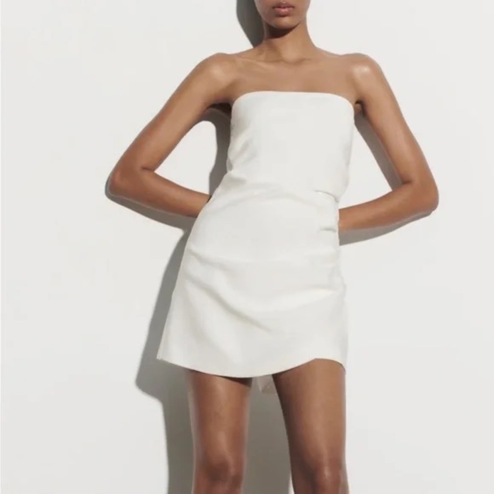 Zara White Draped Romper
